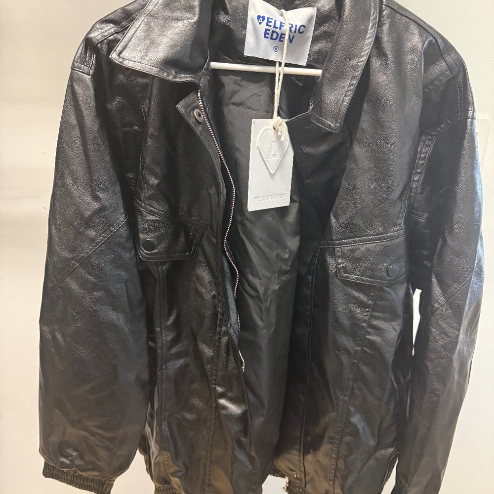 NWT Black Aelfric Eden leather jacket -Medium
